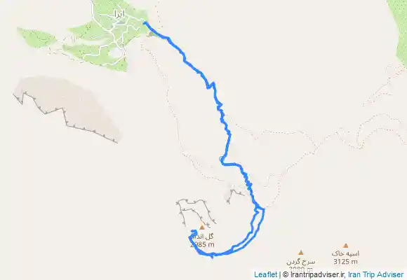 ترک جی پی اس مسیر صعود به قله گل اندام از روستای ایرا واقع در جاده هراز