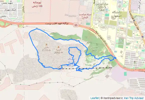 ترک جی پی اس کوه صفه چالشی از شاندیز به پروانه - تله کابین از ضلع غربی - صعود به قله - برگشت از مسیر آبشار به تخت سلیمان و برگشت از ۱۲۵