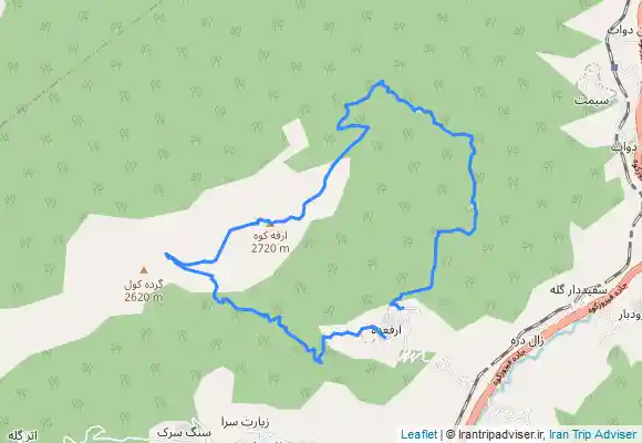 ترک جی پی اس ارفع کوه، صعود از ارفع ده به قله و برگشت از چشمه پرو- Arfa kooh