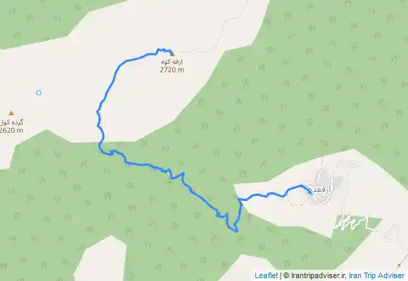 ترک جی پی اس صعود به قله ارفع از روستای ارفع ده