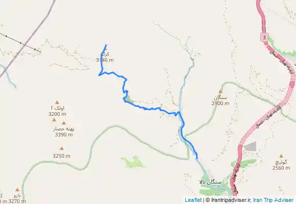 ترک جی پی اس قله کر کوه از مسیر سنگان