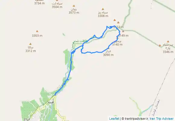 ترک جی پی اس قله پرسون از افجه