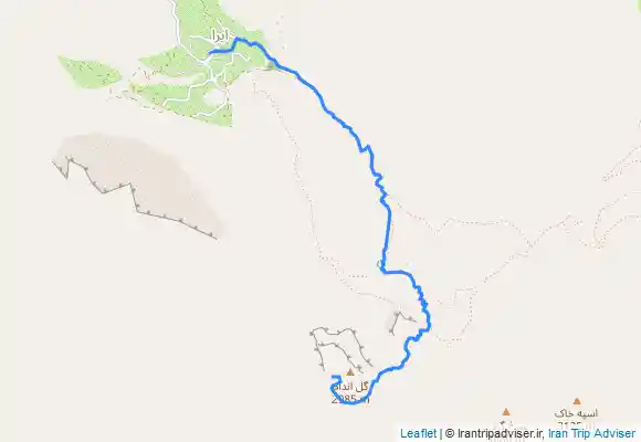 ترک جی پی اس قله گل اندام از ایرا- مسیر رفت