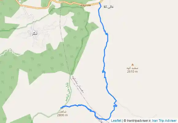 ترک جی پی اس قله شاهدژ از روستای عالیکلا