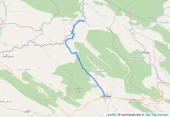 ترک جی پی اس مسیر کوهدشت تنگه شیرز