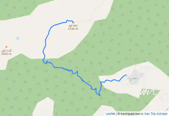 ترک جی پی اس قله ارفع از روستای ارفع
