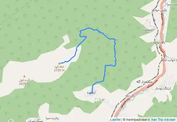 ترک جی پی اس ارفعه ده، ارفه ده، قله ارفه