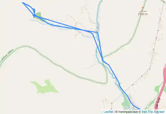 ترک جی پی اس آبشار سنگان Sangan Waterfall and امامزاده from Sangān-e Bālā