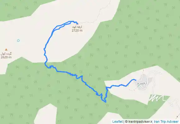 ترک جی پی اس قله ارفه کوه از مسیر روستای ارفع ده (ضلع غربی)