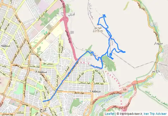 ترک جی پی اس قله بیجی از دره بیدی