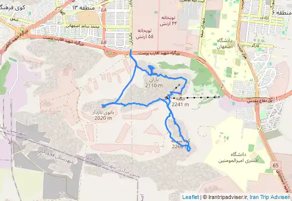 ترک جی پی اس صعود نیمروزه قلل منطقه صفه دوقلو، کبوتر لانه، صفه، سرخه، تل بلند، کاپرا، دیده بان