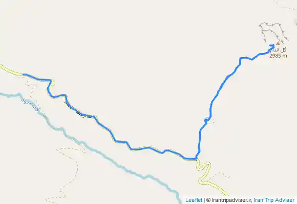 ترک جی پی اس قله گل اندام از زیار جاده لاسم ضلع جنوبی زمستانه