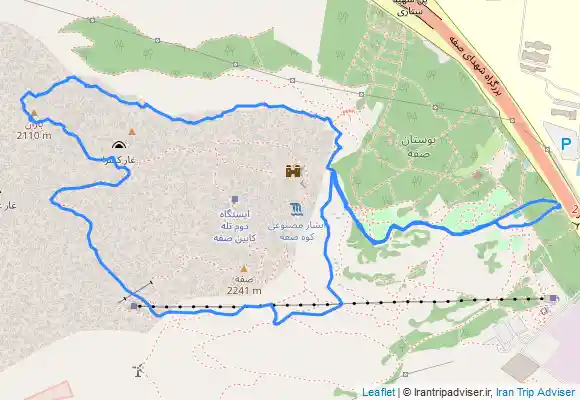 ترک جی پی اس صفه از مسیر دره بارونی