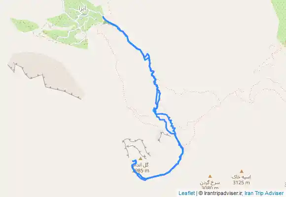 ترک جی پی اس قله گل اندام از روستای ایرا