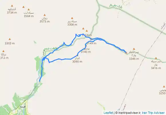 ترک جی پی اس قله اِندار قله دشت پیک قله پرسون قله سیاه چال(سرسیاه غار ۱)