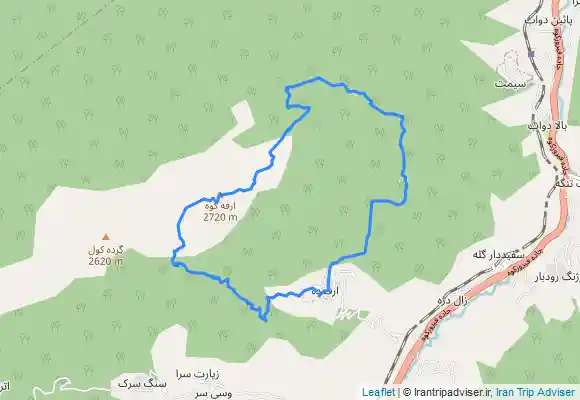 ترک جی پی اس ارفعده به قله و برگشت از چشمه