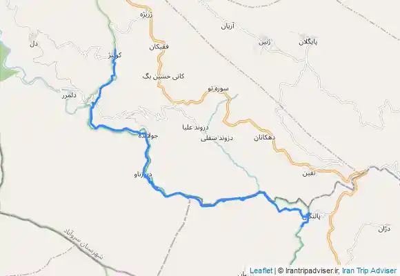 ترک جی پی اس مسیر‌ اورامان( کولیج به دیوزناو و پالنگان)