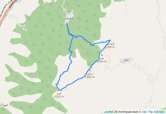 ترک جی پی اس قله های سرکوه و عباسعلی از روستای کمرپشت