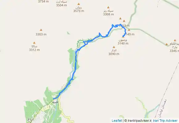 ترک جی پی اس صعود مسیر تابستانه قله پرسون