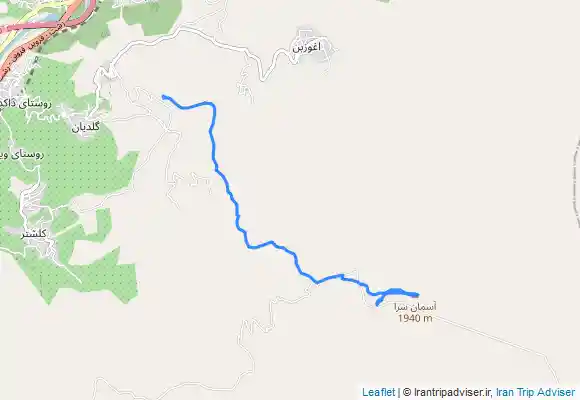 ترک جی پی اس قله آسمانسرا از روستای گلدیان