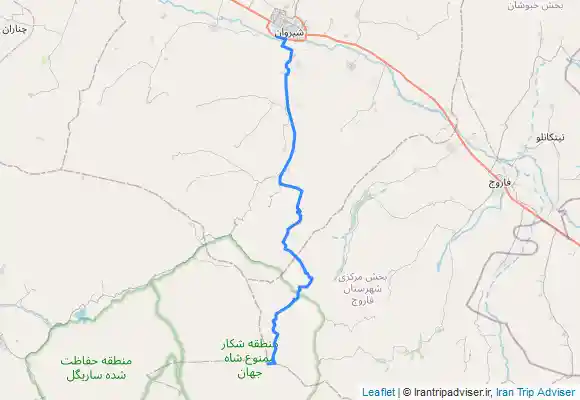 ترک جی پی اس مسیر برگشت از قله شاه جهان مسیر شیروان