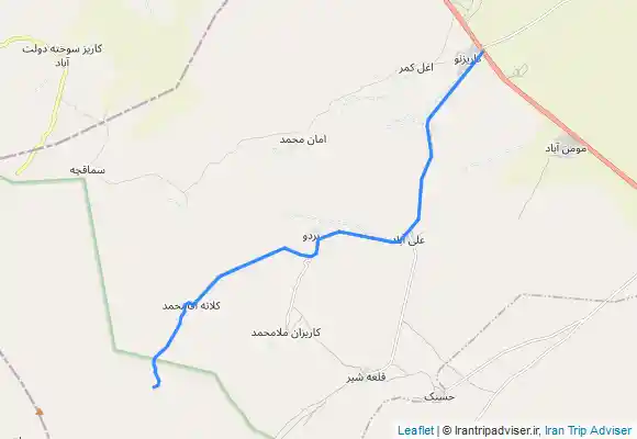 ترک جی پی اس مسیر سواره از لب جاده به پای قله بردو