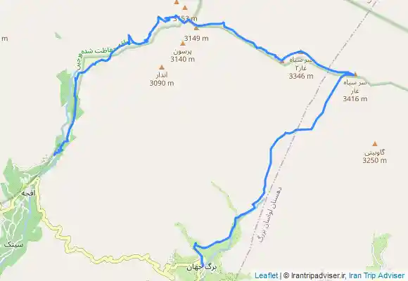 ترک جی پی اس خط الراس سر سیاه غار به پرسون - Sar Siah Ghar To Parson