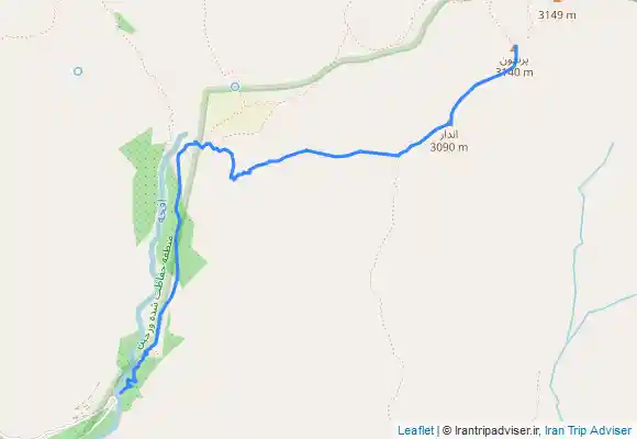 ترک جی پی اس parson az endar قله پرسون از خط الراس اندار