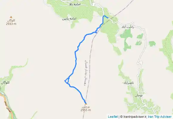 ترک جی پی اس Varjin - az Amammeh (قله ورجین از امامه- زمستان)