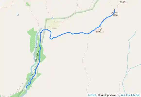 ترک جی پی اس قله پرسون از یال اندار مسیر زمستانه