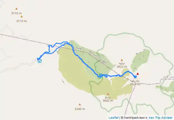 ترک جی پی اس قله تفتان رفت و برگشت از روستای دره گل