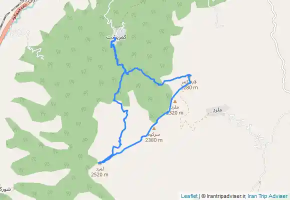 ترک جی پی اس قله امامزاده عباسعلی و سرکوه از کمرپشت